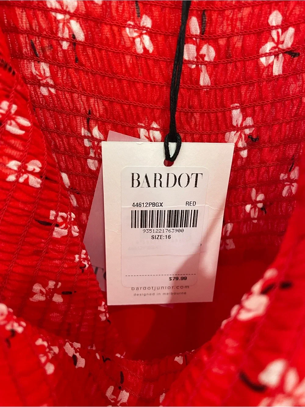 Bardot floral lightweight jumpsuit red feminine stretch preppy